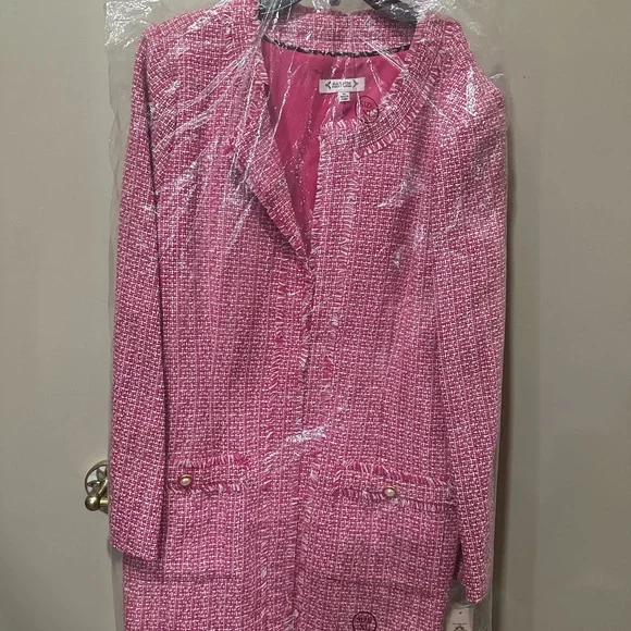 Nanette Lepore Pink Tweed Jacket - Picture 3 of 6